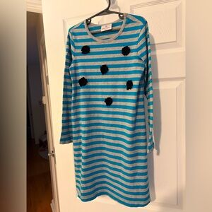 Hanna Andersson Blue and Gray Striped Kids Dress